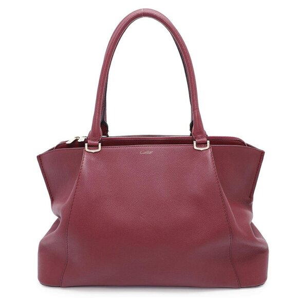 CARTIER Red Leather Tote Bag - Picture 1 of 16